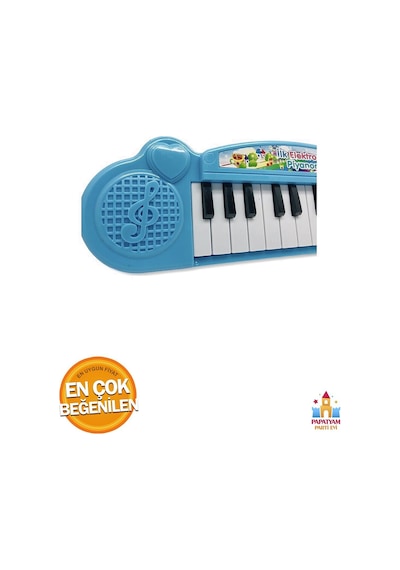 Pilli Türkçe Sesli Müzikli Eğitici Çocuk Oyuncak Piyano Müzikler - Notalar İle Müzik Dersi Mavi Renk