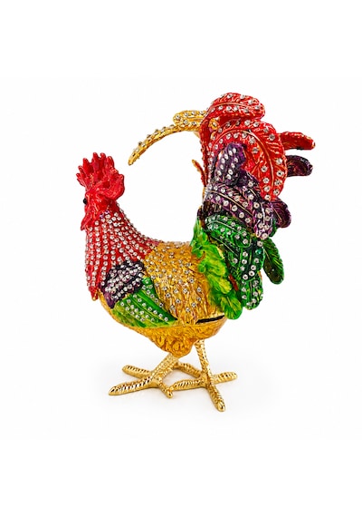 Kristal Taşlı Horoz Biblo Battal Boy 19x15 Cm Dekoratif Masaüstü Süsü Şans, Bereket Ve Güç Sembolü Hediyelik Ev & Ofis Dekoru Kırmızı