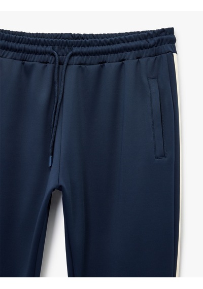 Koton Beli Bağcıklı Cepli Biyeli Spor Jogger Eşofman Altı Lacivert 6wam40118nk