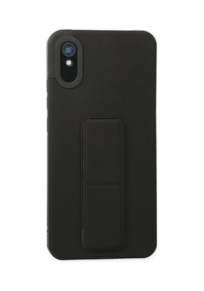 Xiaomi Redmi 9a Uyumlu Kılıf Mega Standlı Silikon - Siyah