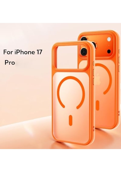 Apple iPhone Uyumlu 17 Pro, Turuncu Çerçeveli Şeffaf Koruyucu Kılıf, Yüksek Kaliteli Telefon Koruma Silikon Diğer