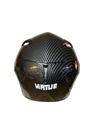 Vırtue Ece Belgeli Vizörlü Çene Açılır Kask Karbon Gri