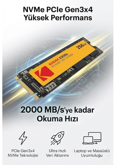 X300s 128gb M.2 Nvme Ssd 2280 2000mb/s Yüksek Hızlı Dahili Ssd Disk Siyah