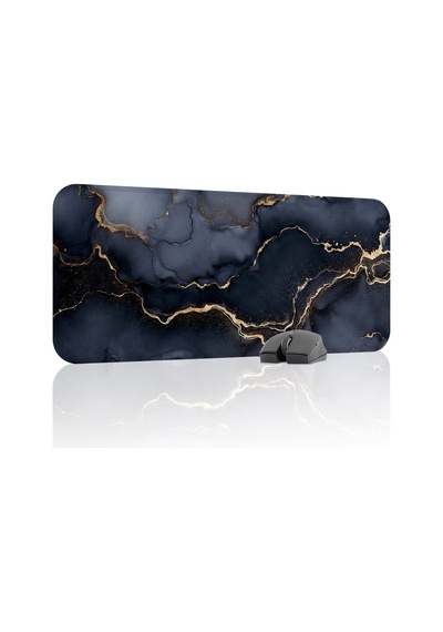Siyah Mermer Kaymaz Dikişli Kauçuk Oyuncu Mousepad V2 - 70x30 Xl Gaming Mouse Pad Fare Altlığı