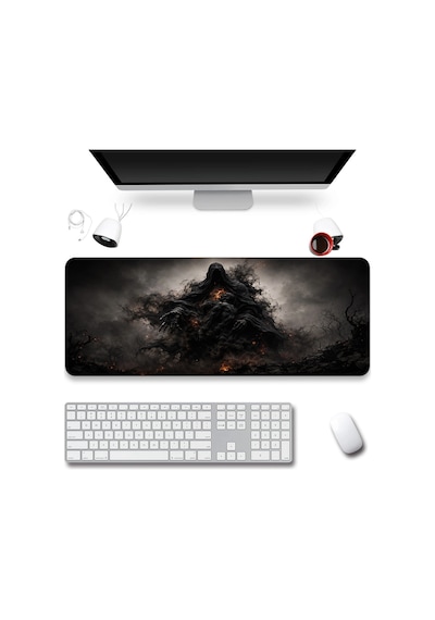 Sonictouch Klavye Mousepad 40x90cm Dikişsiz Pürüzsüz Sıvı Geçirmez Kaymaz Taban Kara Kehanet