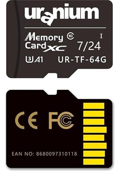 64 Gb Uranıum Urtf64g Mıcro Sd Card U3 7/24 Surveıllance 100/40mbs Industrıal Hafıza Kartı