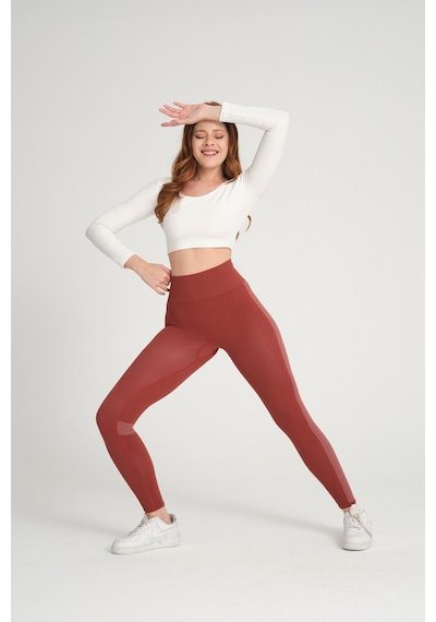 Gymhams Wind Kiremit Kalçası Büzgülü Push Up Tayt
