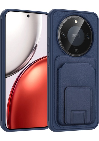 Honor Magic 8 Lite 5g İçin Uyumlu Tpu Korumalı Kart Bölmeli Deri Dokulu Kılıf