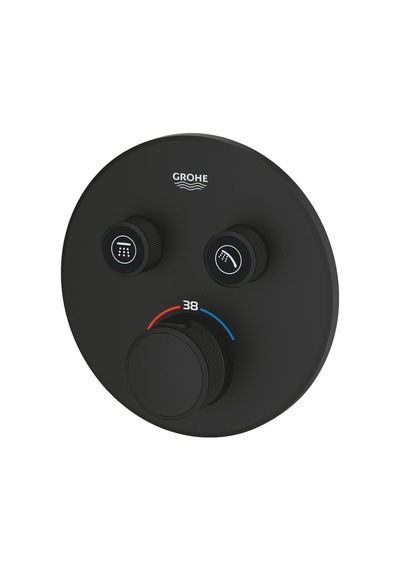 Grohe Grohtherm Smartcontrol Çift Valfli Akış Kontrollü Ankastre Termostatik Duş Bataryası - 29507KF0 Siyah