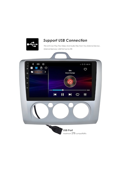 Exvol Ford Focus 2 Multimedya 9 İnc Ips Ekran Android 10 Sürüm 2+32 GB