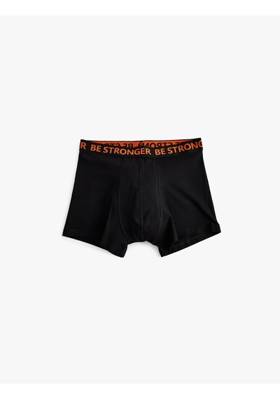 Koton 3'lü Boxer Seti Slogan Baskılı Pamuklu Siyah 5slm90015mk Siyah