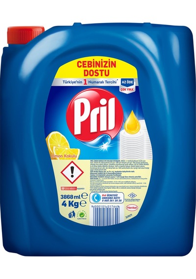 Pril Sıvı Bulaşık Deterjanı 4kg Limon 5 Adet