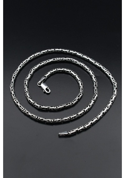 Erkek Gümüş 925 Ayar Kral Kolye Zincir Yuvarlak 3 Mm 901689