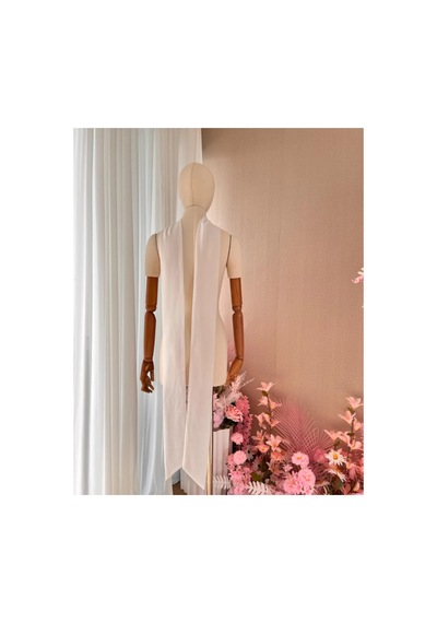 Ezni Atelier Beyaz Şifon 250 Cm Gelinlik Nişanlık Fuları Beyaz Beyaz
