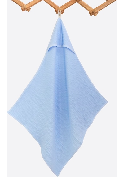 Ezh 1207 %100 Pamuklu 4 Kat Bebek Banyo Havlusu 92 x 82 CM Mavi