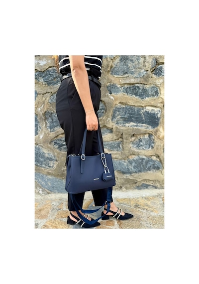 Just Polo Kadın Yeni Sezon Yumuşak Deri Ayarlanabilir Askılı Şık El Ve Omuz Çantası Shoulder Bag Lacivert 00241319