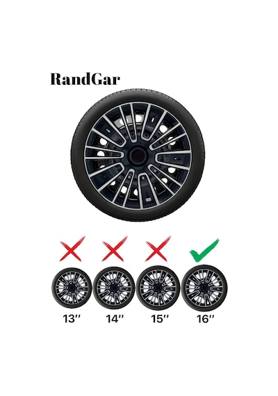 Hyundai İx35 16 İnç Jant Kapağı 4 Adet Siyah Gri C117 Rand