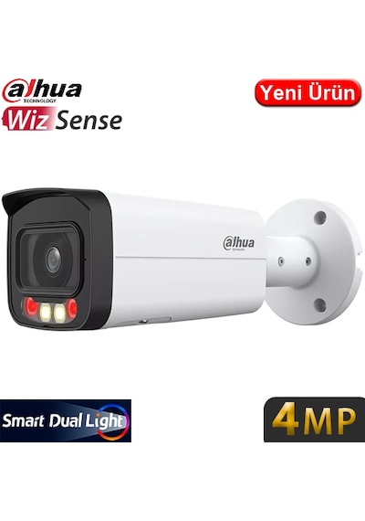 Dahua Ipc-hfw2449t-as-ıl-0360b 4mp 3.6mm Akıllı Çift Işıklı Sd Ip67 Poe Dah. Mik. Bullet Kam. 30mt