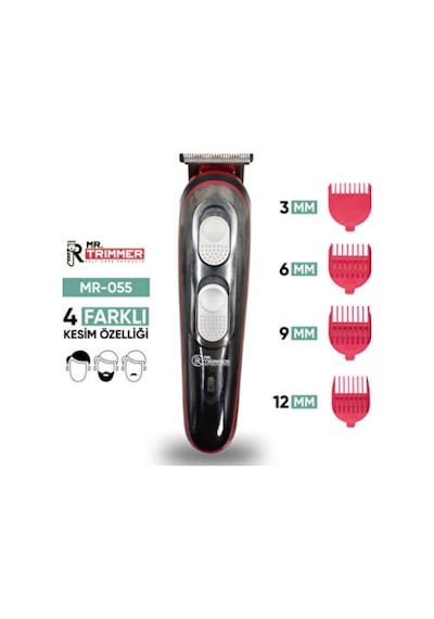 Mr-055 Saç Sakal Tıraş Makinesi 4 Tarak Başlığı Şarjlı Tüm Vücut Traş Aleti