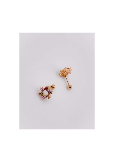 Renkli Taşlı Çelik Tragus Piercing Gold - 665602839 Gold
