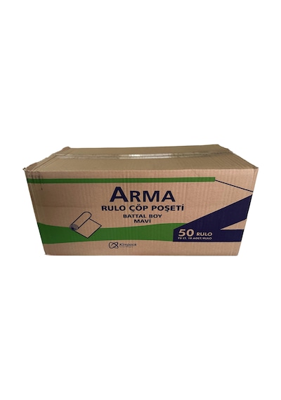 Arma Battal Boy 70 Lt. Mavi Çöp Torbası Poşeti - 75 X 90 Cm / 10 Adetlik 50 Rulo / Koli