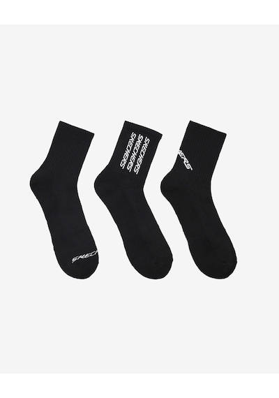 Skechers 1/2 Terry Low Crew - 3'lü Paket Erkek Çorap Erkek Siyah Çorap S600292-001 Siyah