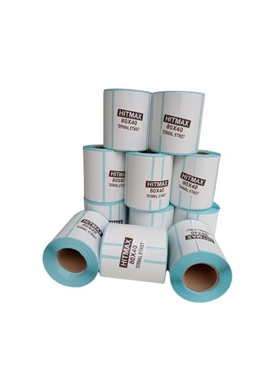 80X40 TERMAL ETİKET TOPLAM 12 RULO 1.KALİTE (TAM METRAJ)