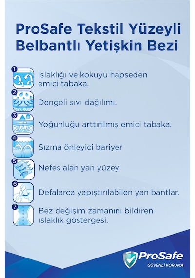 Prosafe Belbantlı Yetişkin Hasta Bezi M 30'lu M