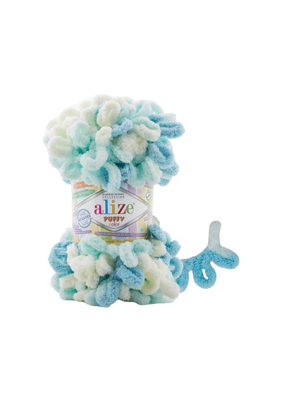 Puffy Color Örgü İpliği 5 Li Paket Şiş Ve Tığ Olmadan Parmakla Örülebilen Renkli İplik