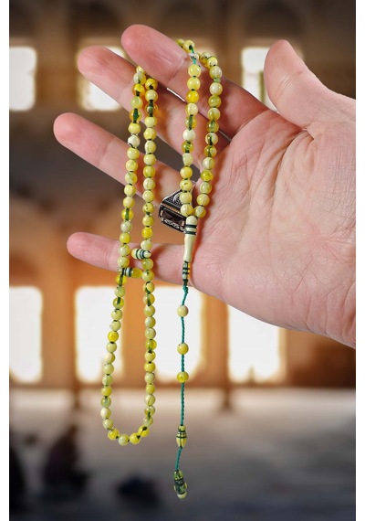 Hareli Sarı Renk 99'luk Namaz Tesbihi