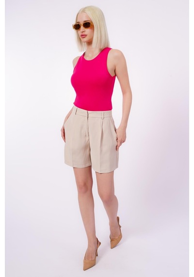 Seeh Bej Basic Kadın Şort Sh246