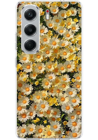 Tecno Camon 40 Pro Uyumlu Papatya Bahçesi Sulu Boya Baskılı Silikon Kılıf Renkli
