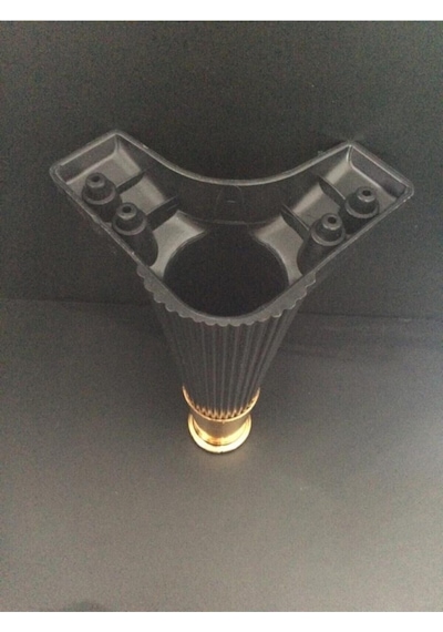 Asya Çizgili 15 Cm Siyah / Gold Mobilya Ayağı- Dolap, Koltuk , Tv