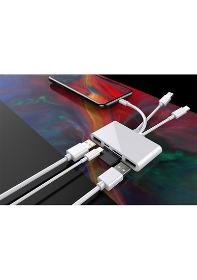 Ally 3 In1 Apple Uyumlu iPhone Usb C Usb A Kamera Okuyucu Kart Okuyucu