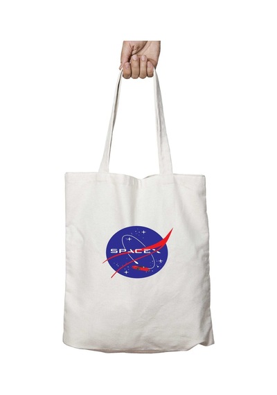 Art Hediye Spacex Nasa İki Tarafı Kalıcı Baskılı Yıkanabilir Çanta Çok Renkli