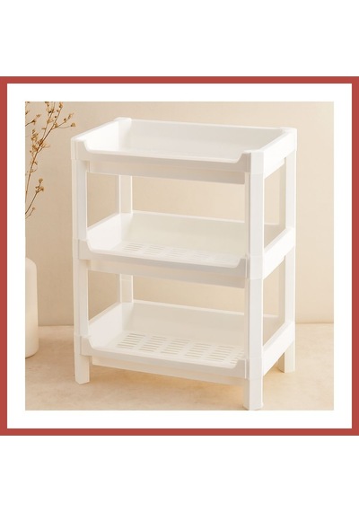 Bezos 3 Katlı Geniş Sepet Organizer Raf Ünitesi 510x205x685 Mm Erdotıca Çok Renkli