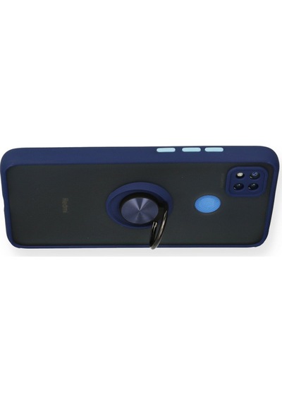Newface Xiaomi Redmi 9c Kılıf Montreal Yüzüklü Silikon Kapak - Lacivert Lacivert