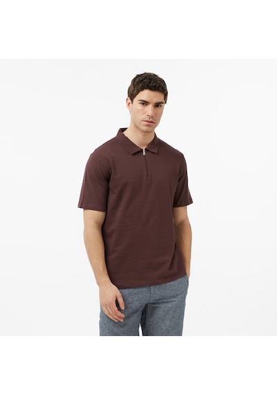 Nautica Erkek Kahverengi Regular Fit Çizgili Polo Yaka T-shirt Çizgili K65232t Kahverengi