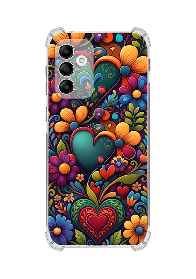 Printify Samsung Galaxy M13 İle Uyumlu Düşlerin Dansı Serisi Çiçeklerin Dansı Tasarımlı Uv Baskılı Köşe Korumalı Antişok Kılıf Şeffaf