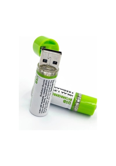 Usb Şarjlı 1450mah Aa 1.2v Lityum Kalem Pil 2 Li Set Dönüşümlü Batarya