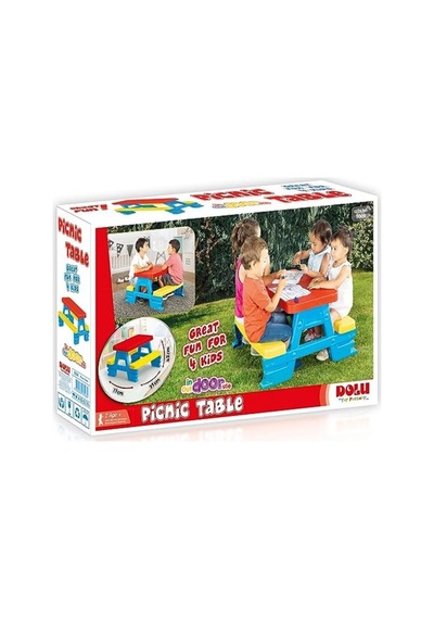 Dolu Piknik Masası Kırmızı 3008 Çok Renkli