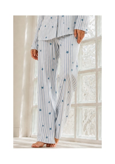 Fit Women Kadın Regular Bürümcük Mavi Pijama Takımı