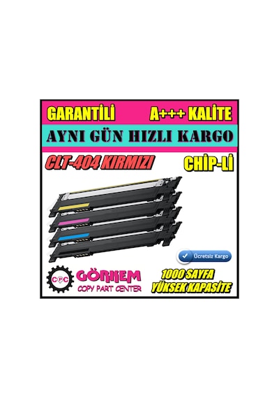 Samsung Uyumlu C430 / C480 / C480Fw / C432 Clt-M404S Toner Kırmızı