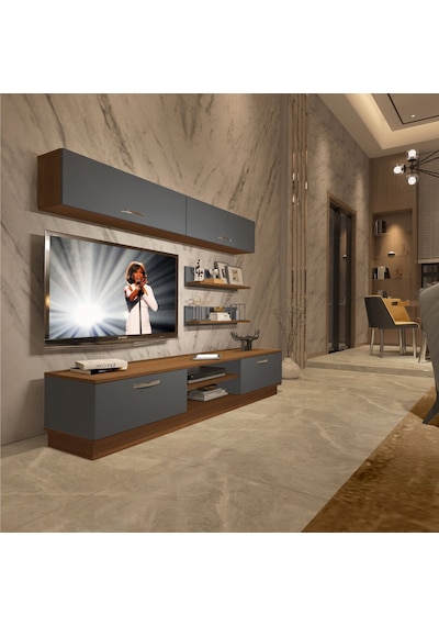 Decoraktiv Eko 5b Mdf Dvd Tv Ünitesi Tv Sehpası - Ceviz Antrasit Ceviz - Antrasit Decoraktiv Eko 5b Mdf Dvd Tv Ünitesi Tv Sehpası - Ceviz Antrasit Ceviz - Antrasit