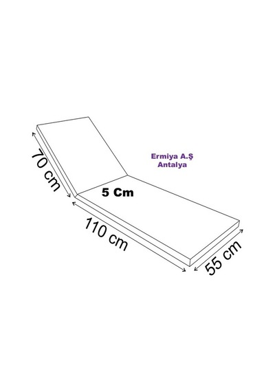 Marinelli Şezlong Minderi 180-55-5 Cm Fermuarlı Impertex Kumaş