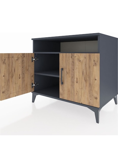 Kronos Şifonyer 2 Raflı 2 Kapaklı 88x59x80 Antrasit-çam Antrasit