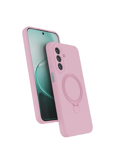 Mobilefix Galaxy A27 Kılıf M-safe Şarj Özellikli Standlı Zore Samara Kapak - Pembe