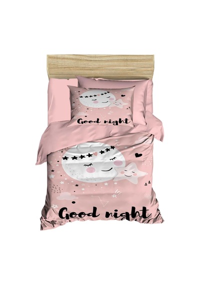 Yenidoğan Kız Bebek Nevresim Takımı %100 Pamuklu Good Night Çok Renkli