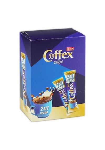Elvan Coffex 2 si 1 Arada Hazır Kahve 12 Gr. (1 Kutu)