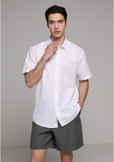Colin's Colins Regular Fit Shirt Neck Düz Erkek Beyaz Uzun Kol Gömlek Cl1080097 Q1.v2 Wht